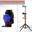 Cavalletto Supporto per Bicicletta in Ferro e PP 84x84x180 cm  Nero