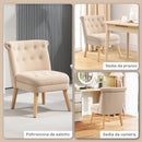 Poltrona da Soggiorno e Camera 60x66x79 cm Trapuntata a Bottoni in Velluto Beige  