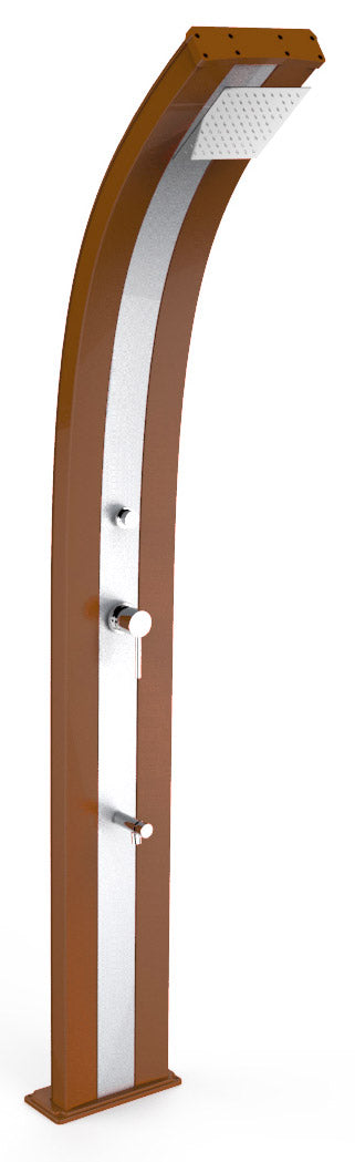 acquista Doccia Solare da Giardino 40L Miscelatore Temporizzato e Lavapiedi Arkema Dada Fascia Inox Oro Van Gogh