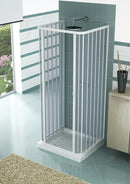 Box Doccia 3 Lati 2 Ante a Soffietto Apertura Centrale In PVC H185 Caldoni Mars