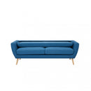 Divano 3 Posti Burton 193x79x86 h cm in Tessuto Blu