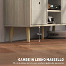 Mobile TV Fino a 50" 110x29x46,5 cm con 2 Cassetti Removibili e 2 Ripiani Aperti in MDF e Tessuto non Tessuto Color Legno Beige      