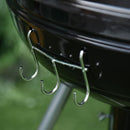 Barbecue a Carbone Carbonella Coperchio Termometro e Doppia Griglia in Metallo Nero 