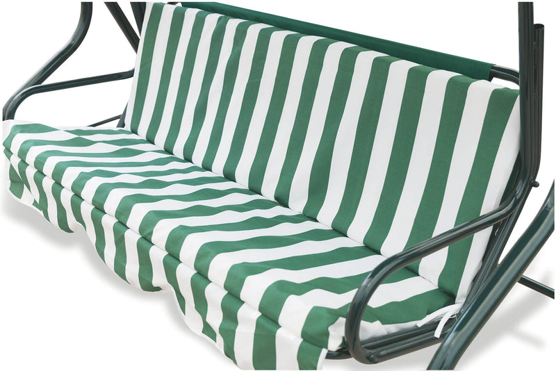 Dondolo da Giardino in Ferro 3 Posti Soriani Verde Scuro/Bianco