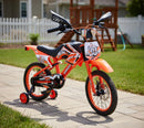 Bicicletta per Bambini 16" Freni a Disco e Rumore del Motore in Accelerazione Magik-Bike Motocross Arancione