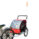 Carrello per Bici e Passeggino 2 in 1 Rosso e Nero 