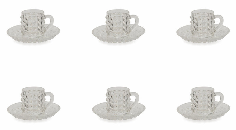 Set 6 Tazzine da Caffè in Vetro Villa d'Este Home Tivoli Diamond