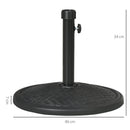Base per Ombrellone Ø46 cm da 14kg per Pali da Ø3,8 e Ø4,8 cm in Metallo e Cemento Nero   