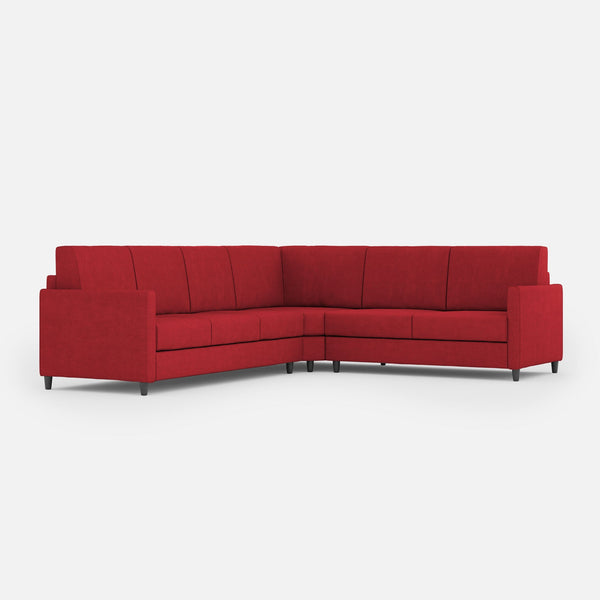 online Divano Angolare 6 Posti 281x221x85 cm Karay in Tessuto Rosso