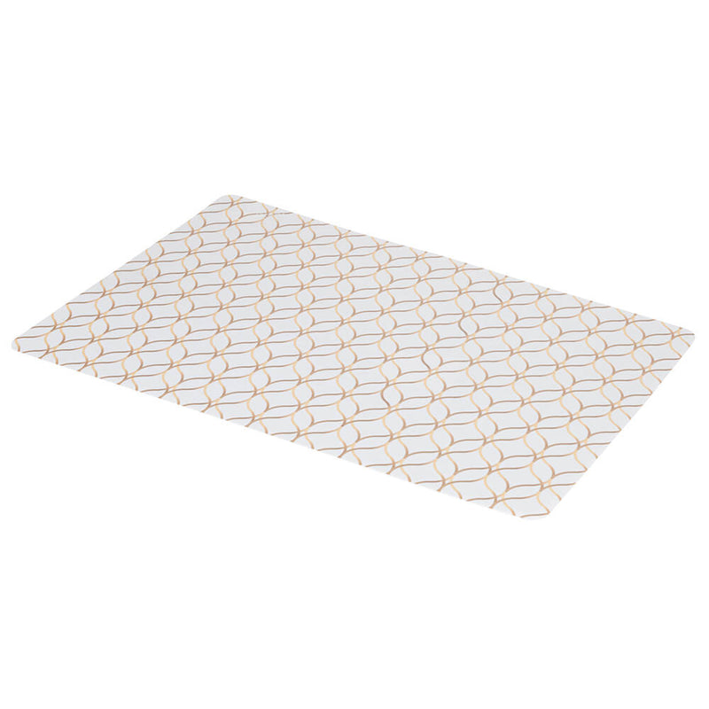 Set 6 Tovagliette 45x30x0,1 cm  in PVC VdE Tivoli 1996 Charleston Bianco e Oro