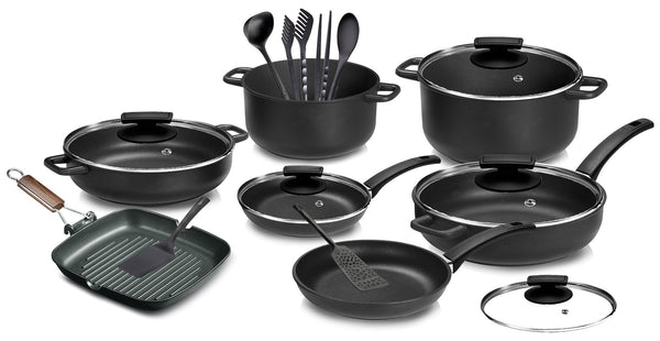 prezzo Batteria di Pentole 18 Pezzi in Alluminio Pressofuso Antiaderente Olympia Supreme