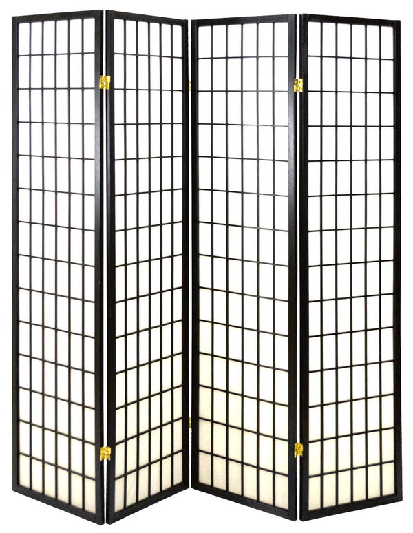 Separè Divisorio in Carta di Riso 4 Ante Nero prezzo