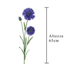 Set 6 Fiordaliso Artificiali con Fiori Altezza 65 cm Blu