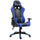 Sedia da Gaming in Similpelle con Sostegno Lombare e Collo Nera e Blu