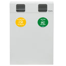 Pattumiera per Raccolta Differenziata 2 Scomparti 120 L 60x30x96 cm in Acciaio Verniciato Bianco