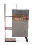 Mobile 1 Anta 2 Cassetti 90x40x140 cm in Acciaio e Legno