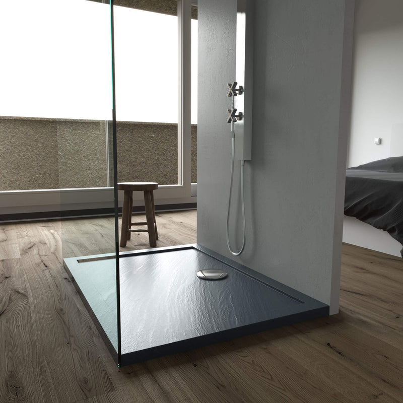 Piatto Doccia in Acrilico Fosterberg Floret 3 Antracite Varie Misure