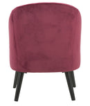 Poltrona Paris Bordeaux 59x67x75,5 cm Legno Spugna e Velluto Sintetico Bordeaux e Nero