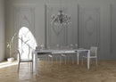 Tavolo Allungabile 120-224x90x80 cm Impero Iron Bianco Frassino
