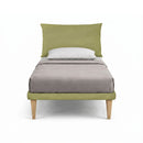 Letto Singolo con Rete Rivestita Microfibra Tè Verde Tessis Testata Soft Varie Misure