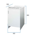 Mobile Lavatoio 1 Anta in Nobilitato 45x50x85 cm Vasca in PP con Asse in Resina e Kit di Scarico Bianco  