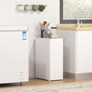 Mobiletto Bagno Salvaspazio 47x25x66,5 cm a 3 Livelli con Binari Scorrevoli in Legno Bianco  