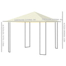 Tendone Gazebo da Giardino Bianco in Metallo 3x3m 