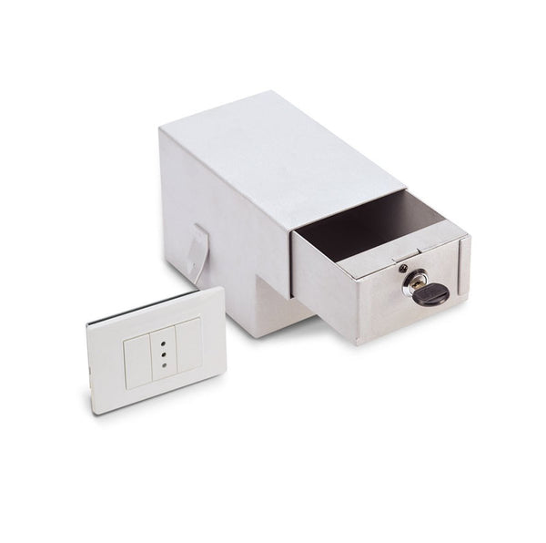 Cassaforte Invisibile a Muro Finta Presa di Corrente Elettrica a Chiave con Cassetto e Vano Technomax Sm/2 online