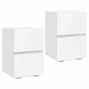 Set di 2 Comodini da Camera da Letto 40x40x58 cm con 2 Cassetti Capacità 30 kg in MDF Bianco      