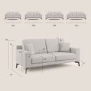 Divano 3 Posti 186x95x91 cm in Tessuto Tortora