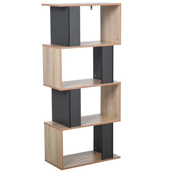acquista Libreria Moderna 4 Ripiani 60x30x136 cm in Truciolato Rovere e Grigio