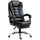 Sedia Poltrona da Ufficio Presidenziale 64.5x69x109-117 cm in Similpelle Nero