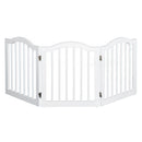 Cancelletto di Sicurezza Pieghevole per Animali Domestici 154,5x1,8x61 cm in Legno Bianco
