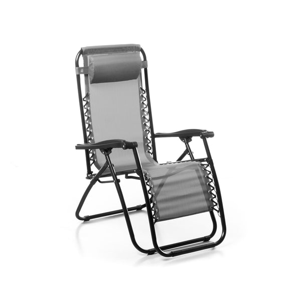 Sedia Sdraio da Giardino Gran Relax 88x65x110 cm in Textilene Grigio online