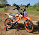 Bicicletta per Bambini 16" Freni a Disco e Rumore del Motore in Accelerazione Magik-Bike Motocross Arancione