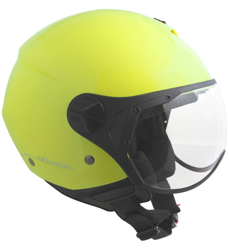 Casco Jet per Scooter Visiera Sagomata CGM Florence 107A Giallo Fluo
