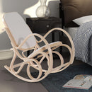 Poltrona a Dondolo in Legno Stile Classico Crema 