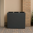 Pattumiera per Raccolta Differenziata 3 Scomparti Capacità 180 lt 90x30x80 cm in Acciaio Antracite 