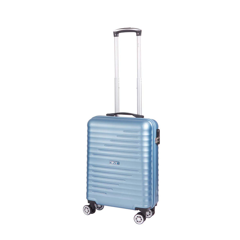 Trolley Valigia Bagaglio a Mano Rigido 4 Ruote con Combinazione in ABS Ravizzoni Svezia Blu Acciaio