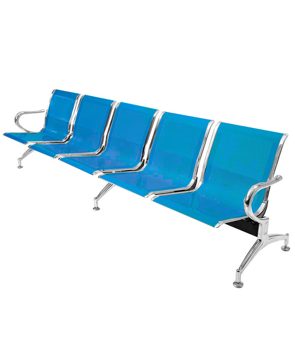 Panca per Sala d'Attesa 5 Posti in Acciaio Blu online
