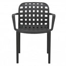 Sedia da Giardino Sharon 58x57,5x82,5 h cm in Polipropilene Grigio scuro