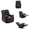 Poltrona Relax Reclinabile Manuale Rivestimento in Cuoio Diana Marrone