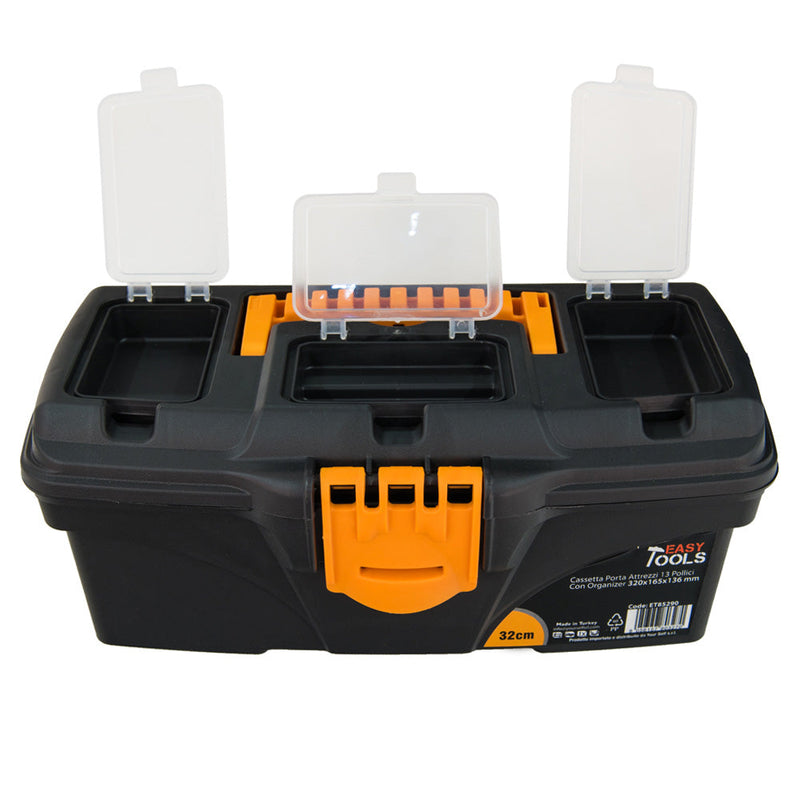 Cassetta Porta Attrezzi 32x16,5x13,6 cm in Plastica Nero