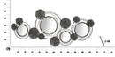 Pannello Specchio Dark Round 117x5,5x49 cm in Ferro Nero e Grigio
