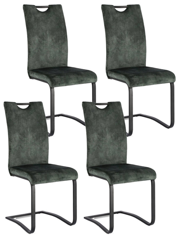 Set 4 Sedie 42x56x102h cm Kenneth Velluto Verde Scuro acquista