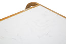 Tavolinetto Marble Porta Giornali 46x35x65 cm in Ferro e Marmo Oro e Bianco