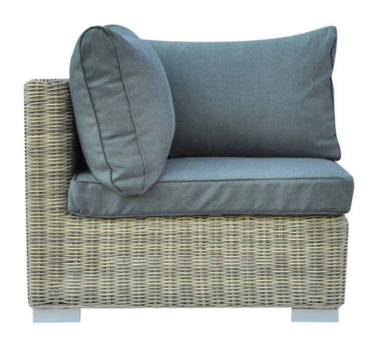 Poltrona Angolare da Giardino in Wicker con Cuscini Vorghini Antigua