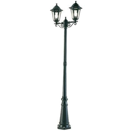 Lampada Palo Alto Due Luci per Giardino Colore Nero da Esterno Linea Esagonale Sovil acquista