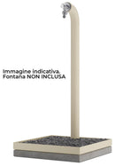 Base Portaciottolo per Fontane 40x40x8 cm in Metallo con Base in Cemento Belfer 42/BSE/10 Ciclamino