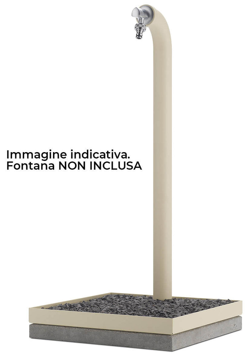 Base Portaciottolo per Fontane 40x40x8 cm in Metallo con Base in Cemento Belfer 42/BSE/10 Ciclamino